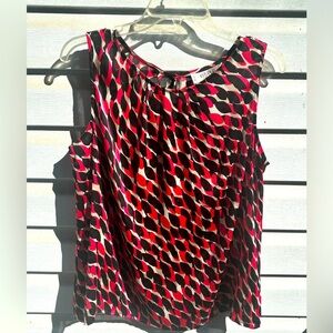 Kasper | Kasper petite  women sleeveless blouse . size PXL | color black/pink